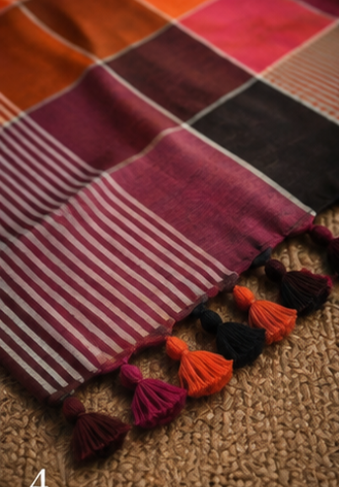 RANGREKHA CHECKS LINEN SAREE